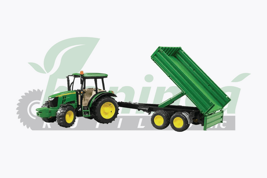 John Deere 5115 M with bruder trailer 