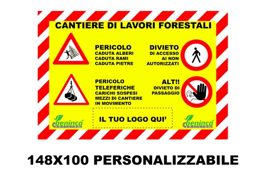 Forestry work warning banner 148x100 Personalised