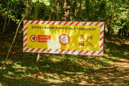 Bannière d'avertissement travaux forestiers 200X80