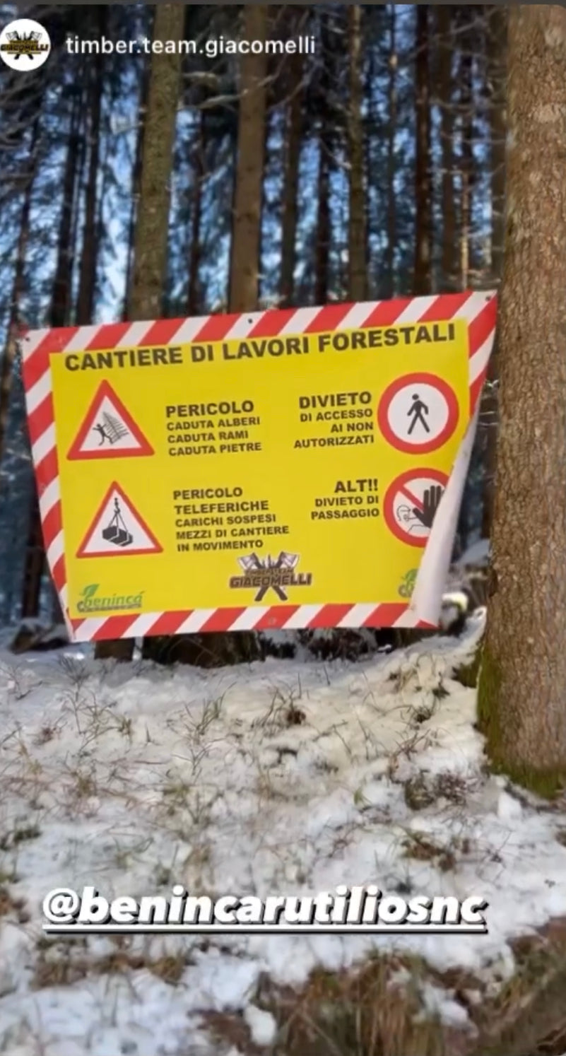 Striscione segnaletico lavori forestali 148x100 Personalizzato